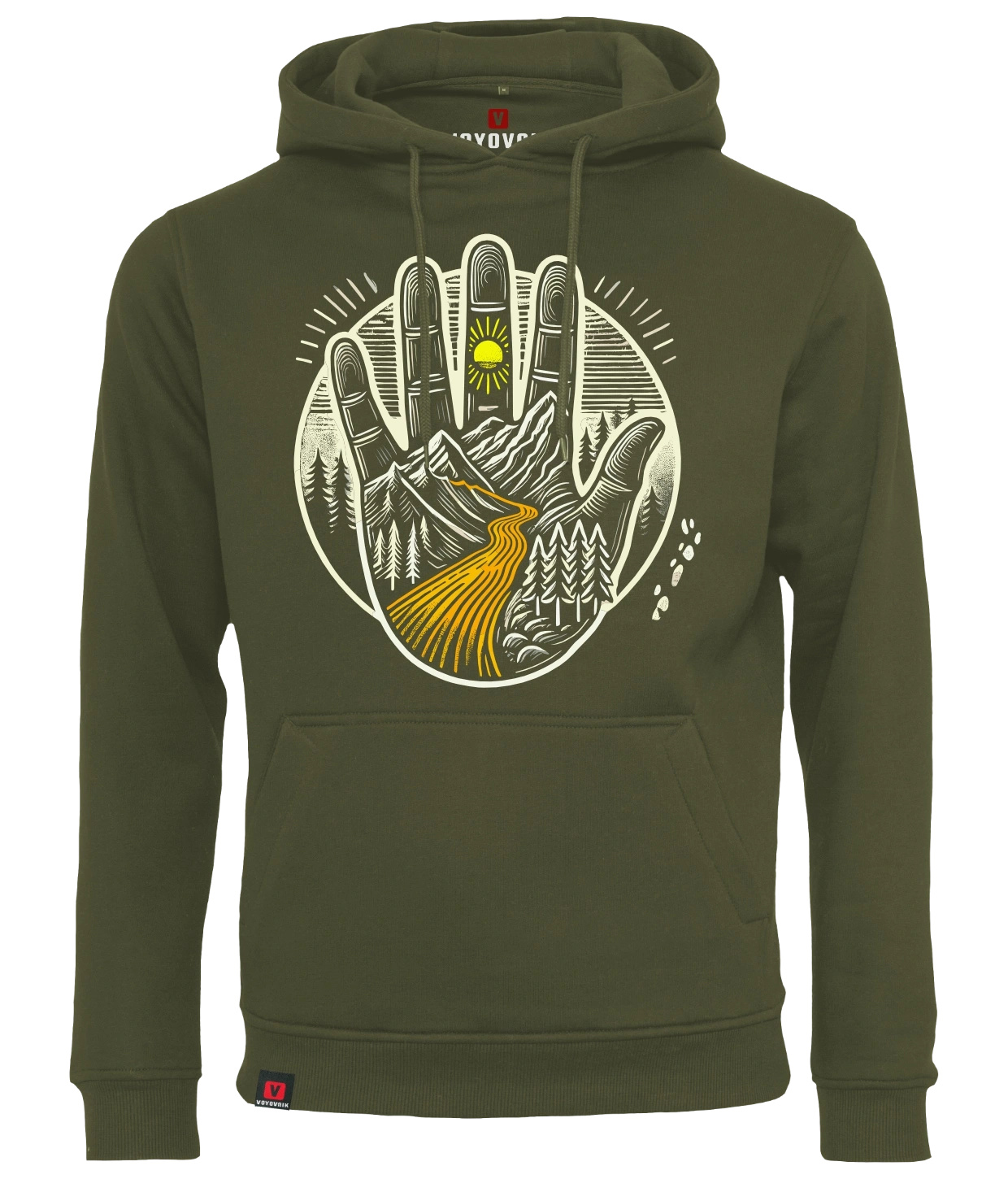 Bluza męska z kapturem VOYOVNIK Hand Of Trails olive