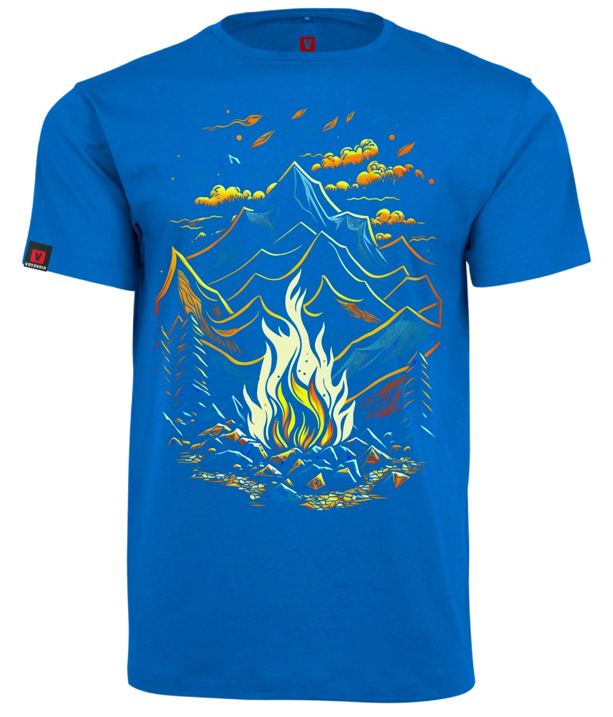 Koszulka męska VOYOVNIK Magic Campfire niebieska