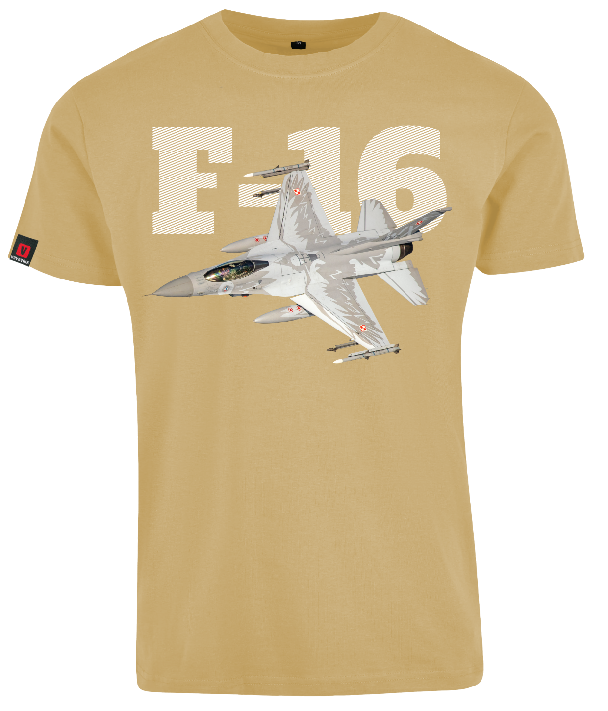 Koszulka męska VOYOVNIK F-16 Siły Powietrzne RP jasny beż