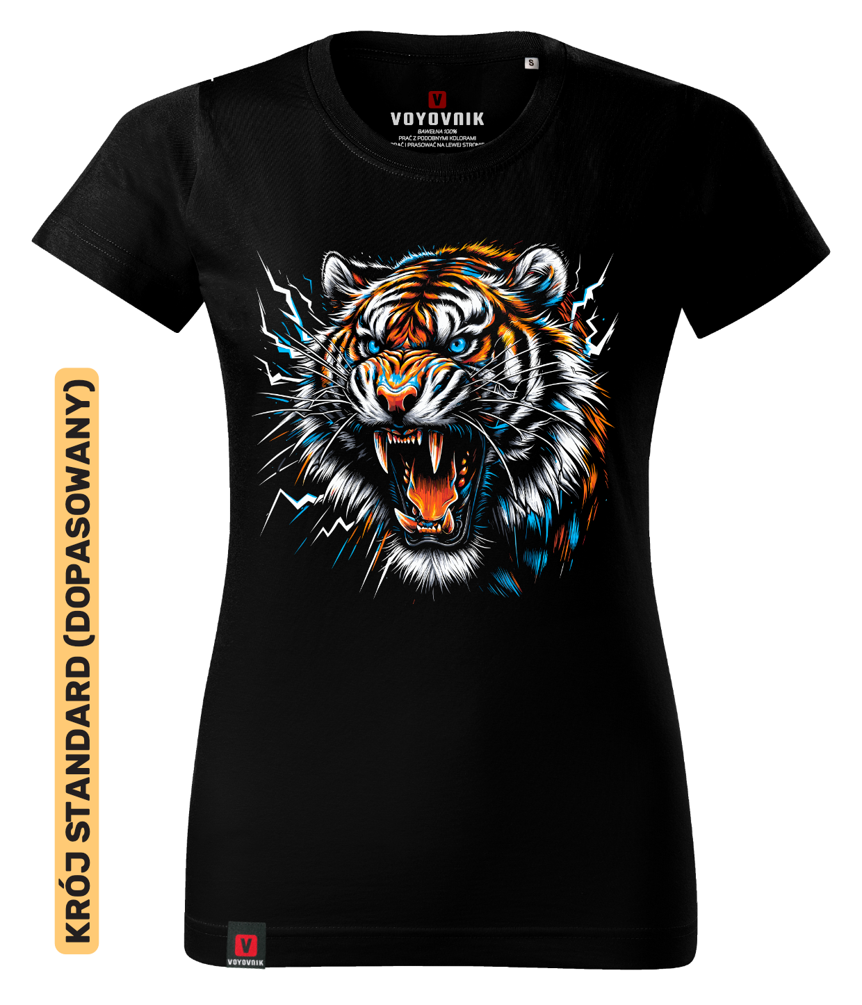 Koszulka damska standard VOYOVNIK Thunder Tiger czarna