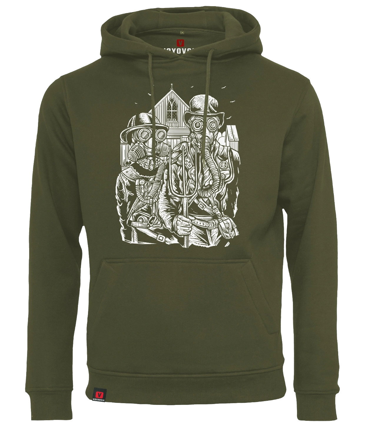 Bluza męska z kapturem VOYOVNIK American Steampunk olive