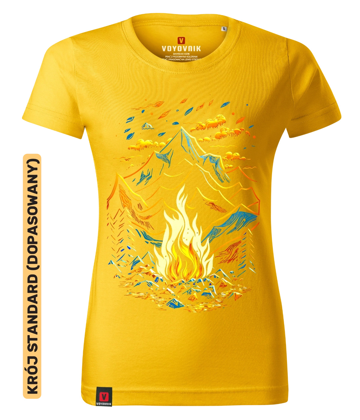 Koszulka damska standard VOYOVNIK Magic Campfire żółta