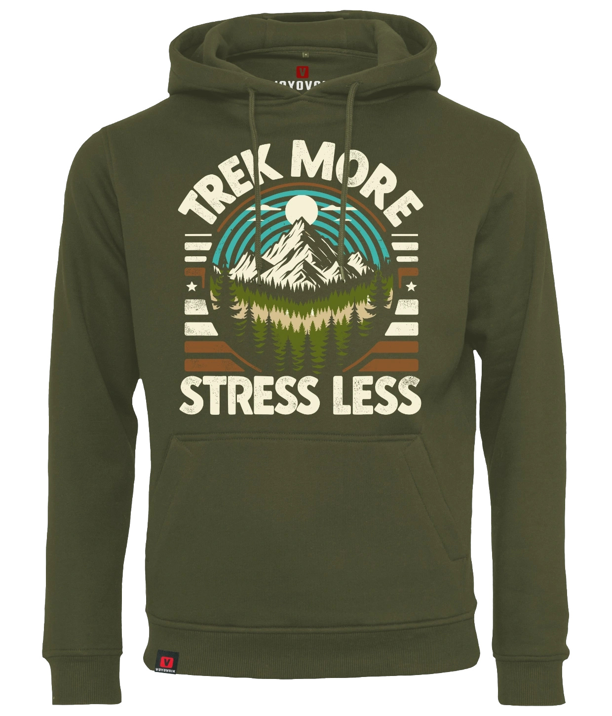 Bluza męska z kapturem VOYOVNIK Trek More Stress Less olive