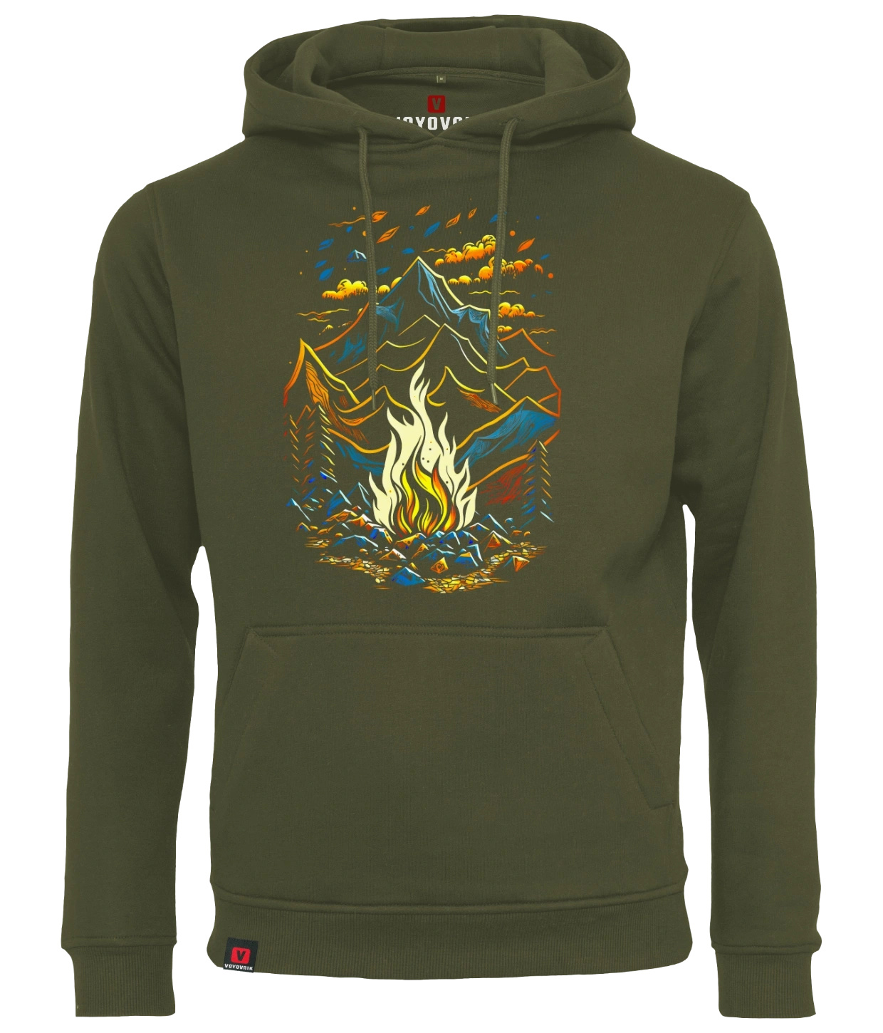 Bluza męska z kapturem VOYOVNIK Magic Campfire olive