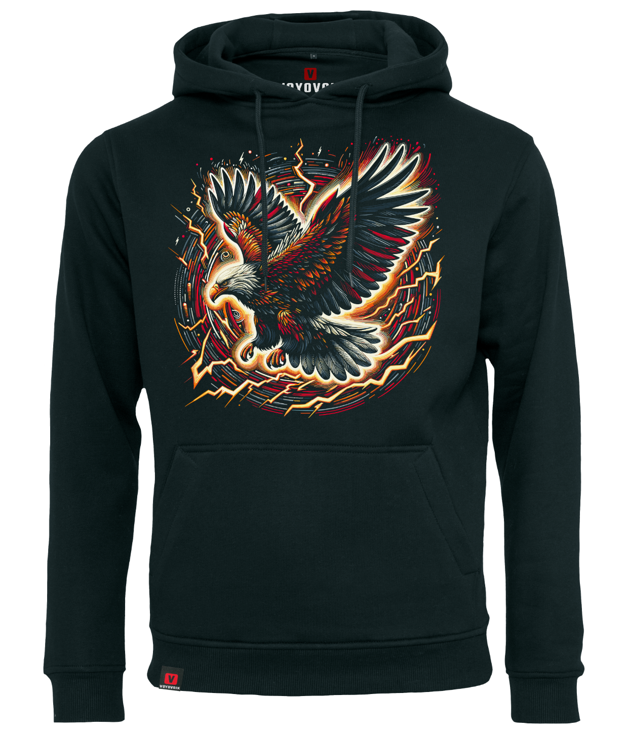 Bluza męska z kapturem VOYOVNIK Majestic Flight czarna