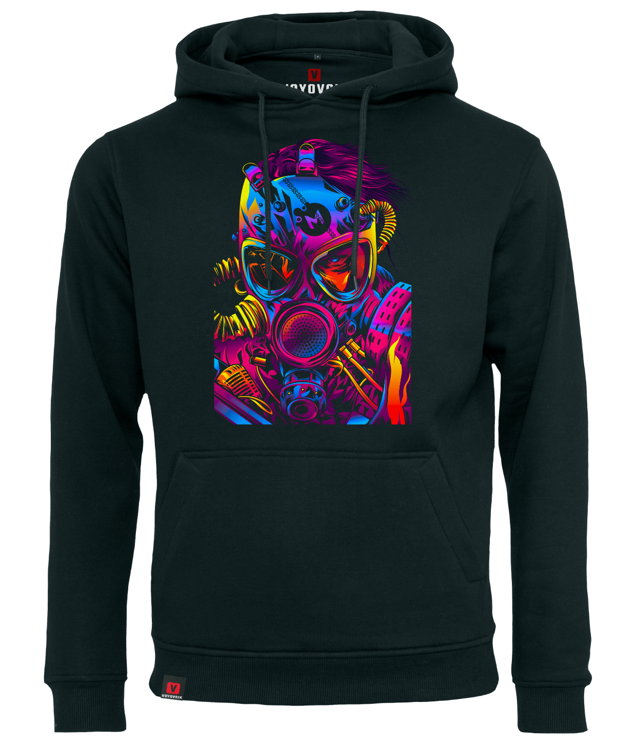 Bluza męska z kapturem VOYOVNIK Cyberpunk Soldier czarna