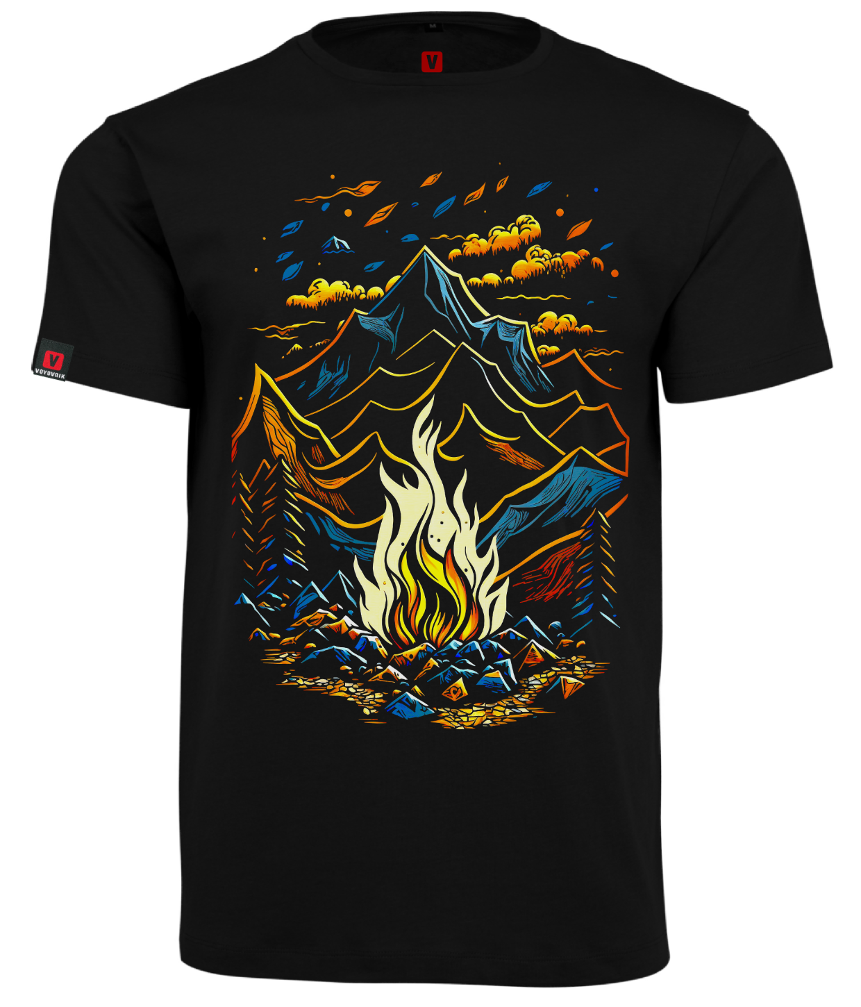 Koszulka męska VOYOVNIK Magic Campfire czarna
