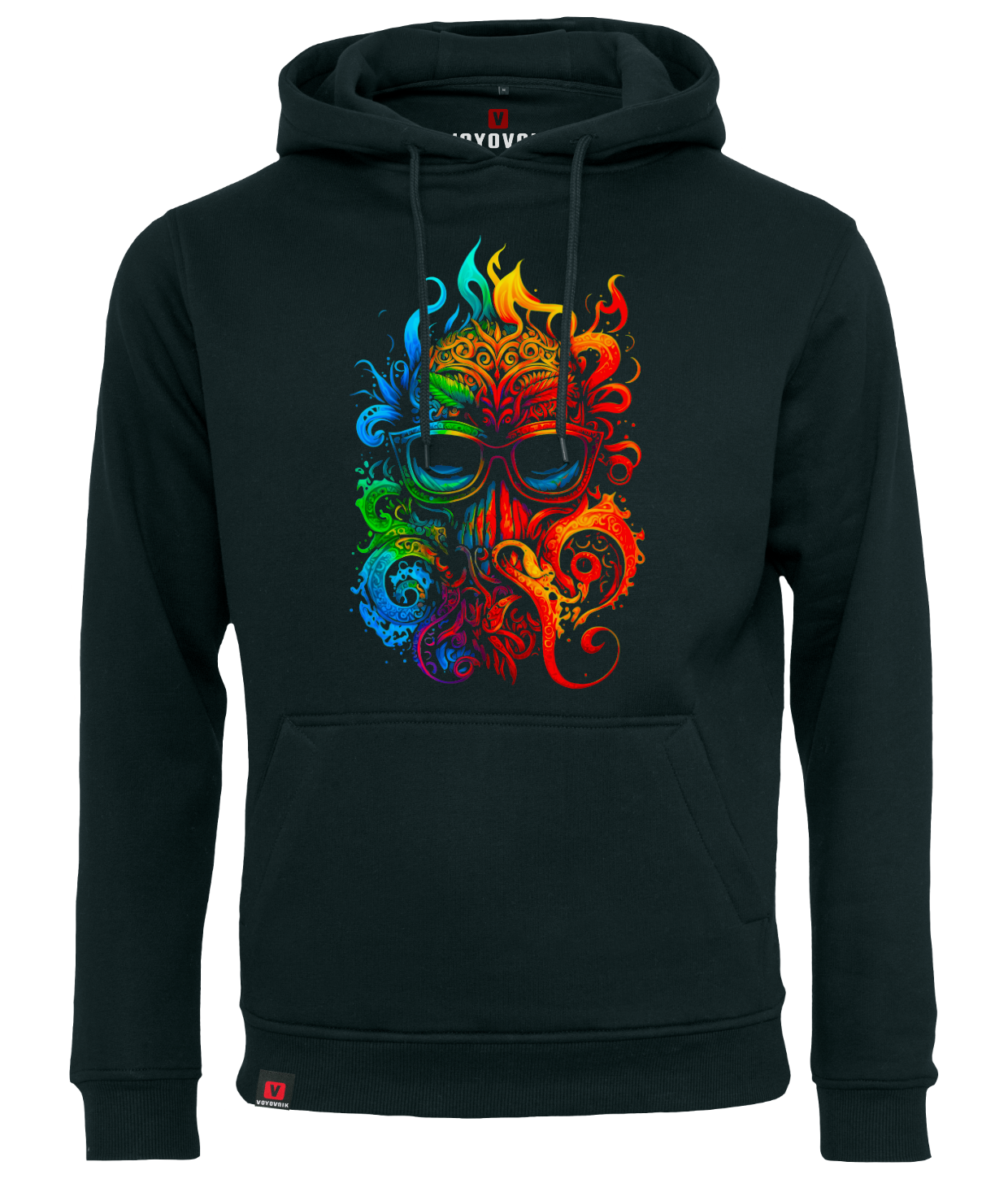 Bluza męska z kapturem VOYOVNIK Colorblast Octopus czarna