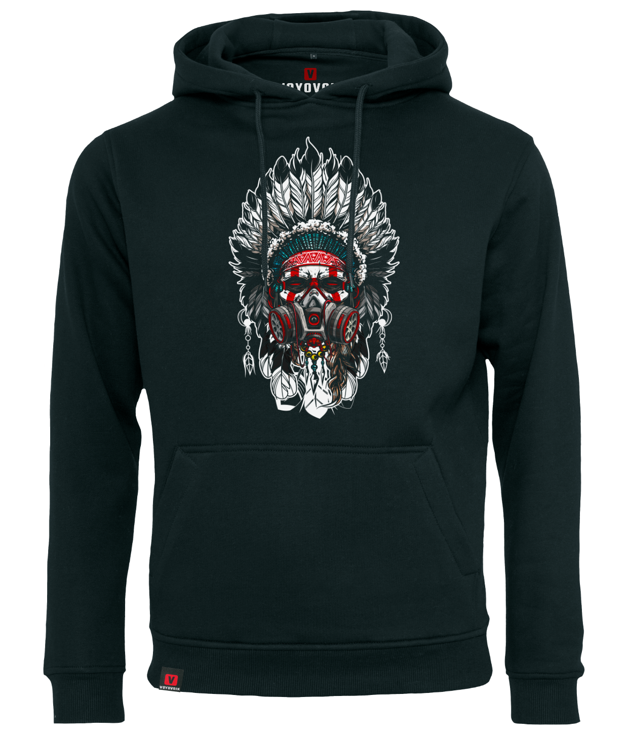 Bluza męska z kapturem VOYOVNIK Indian Chief czarna