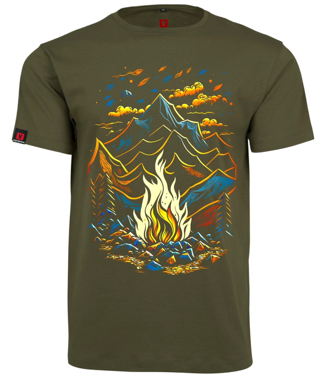 Koszulka męska VOYOVNIK Magic Campfire olive