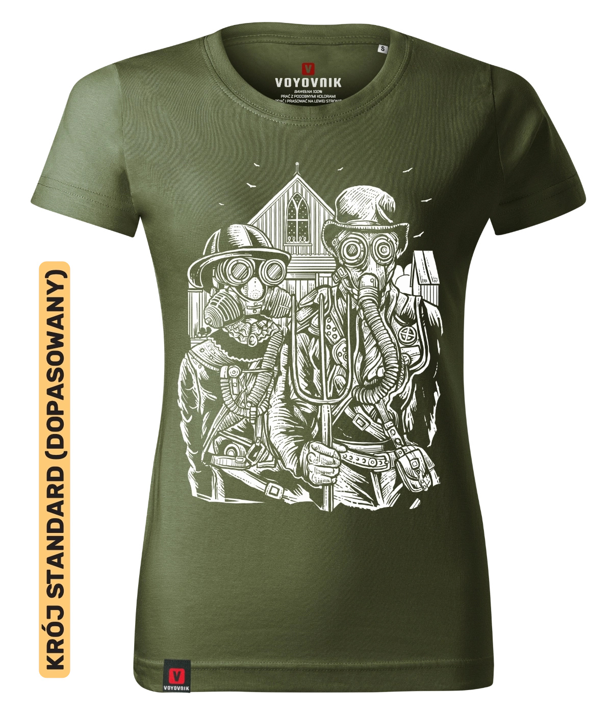 Koszulka damska standard VOYOVNIK American Steampunk khaki