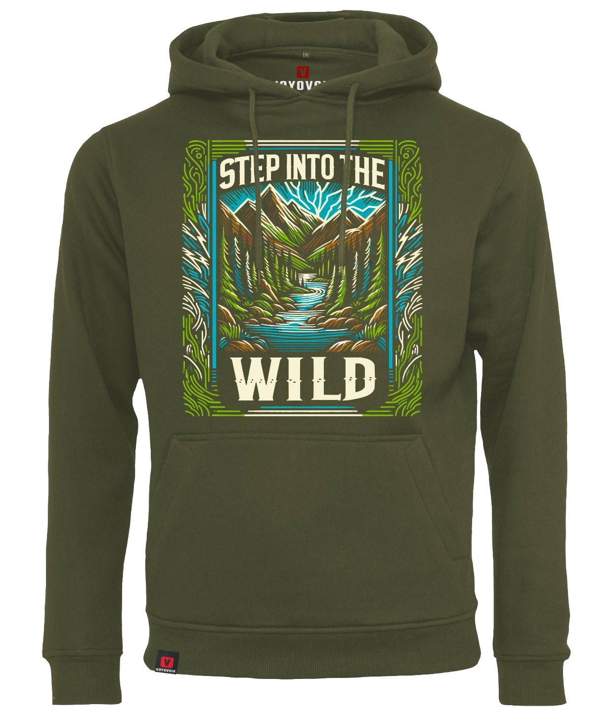 Bluza męska z kapturem VOYOVNIK Step Into The Wild olive