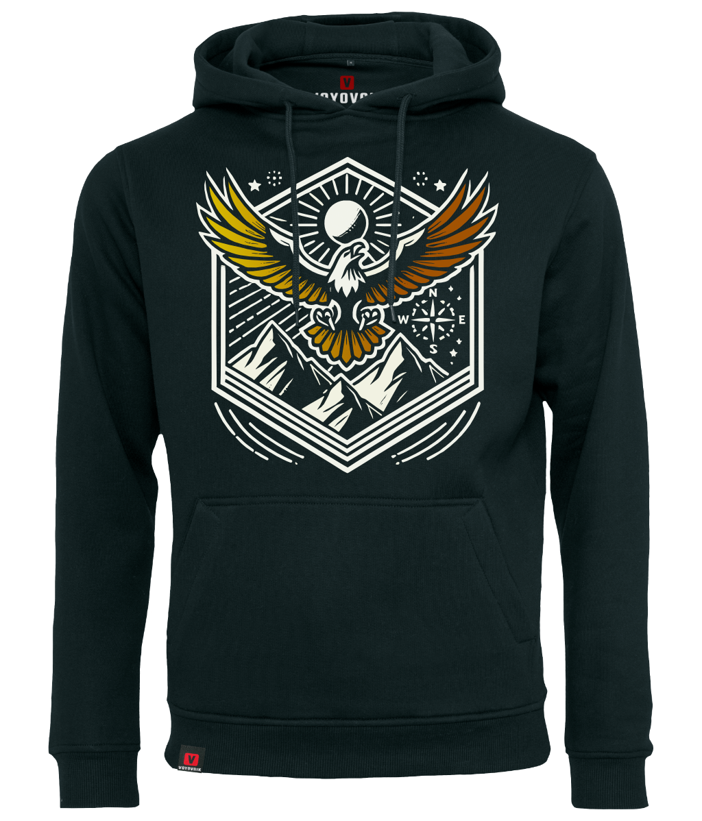 Bluza męska z kapturem VOYOVNIK Summit Wings czarna