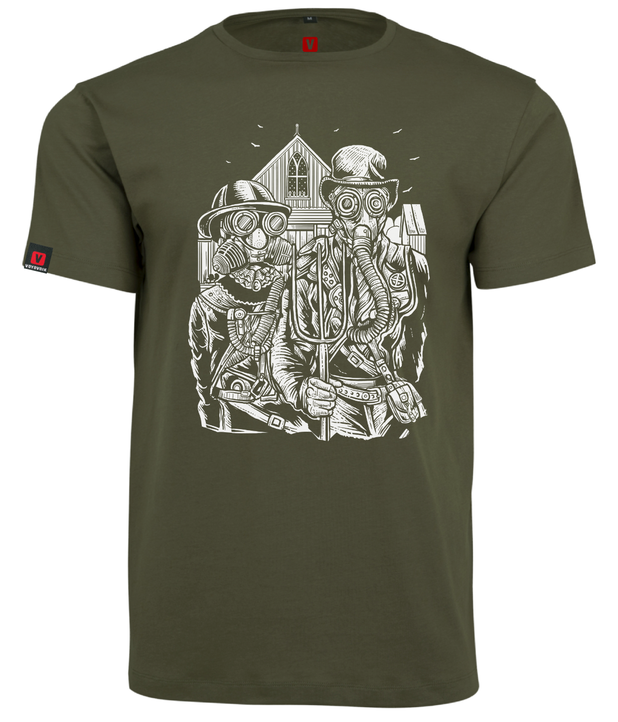 Koszulka męska VOYOVNIK American Steampunk olive