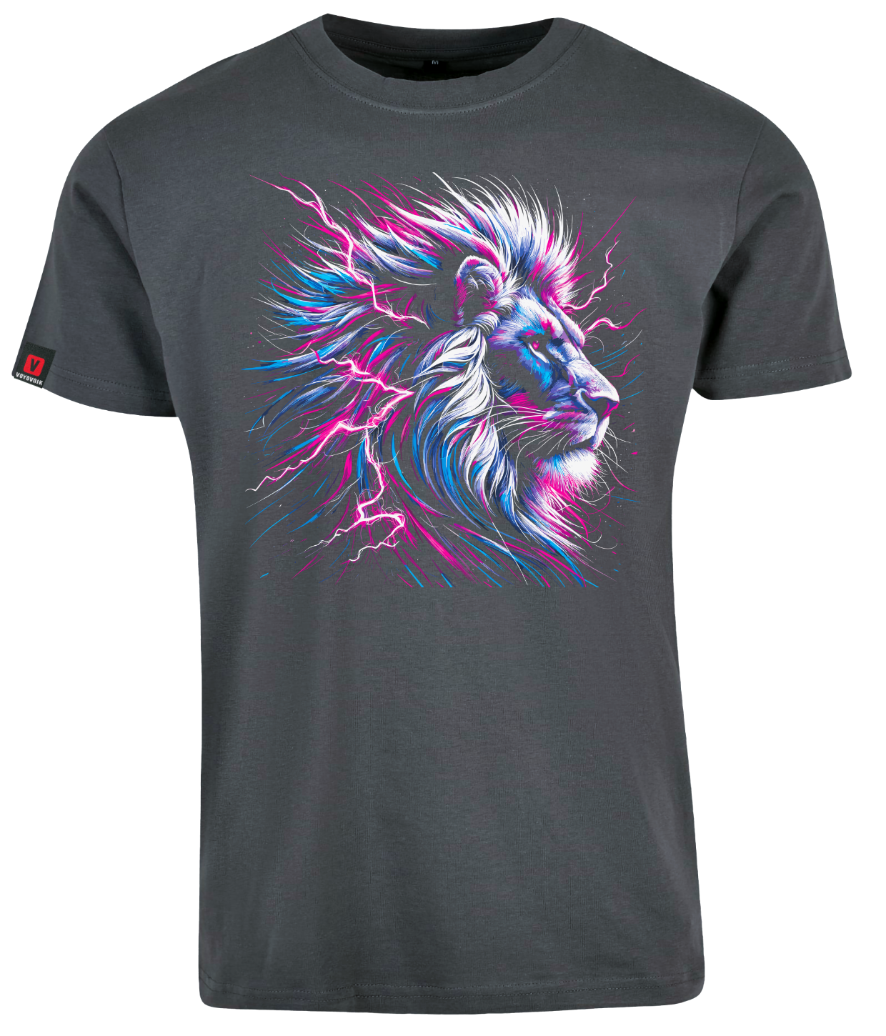 Koszulka męska VOYOVNIK Neon Lion szara