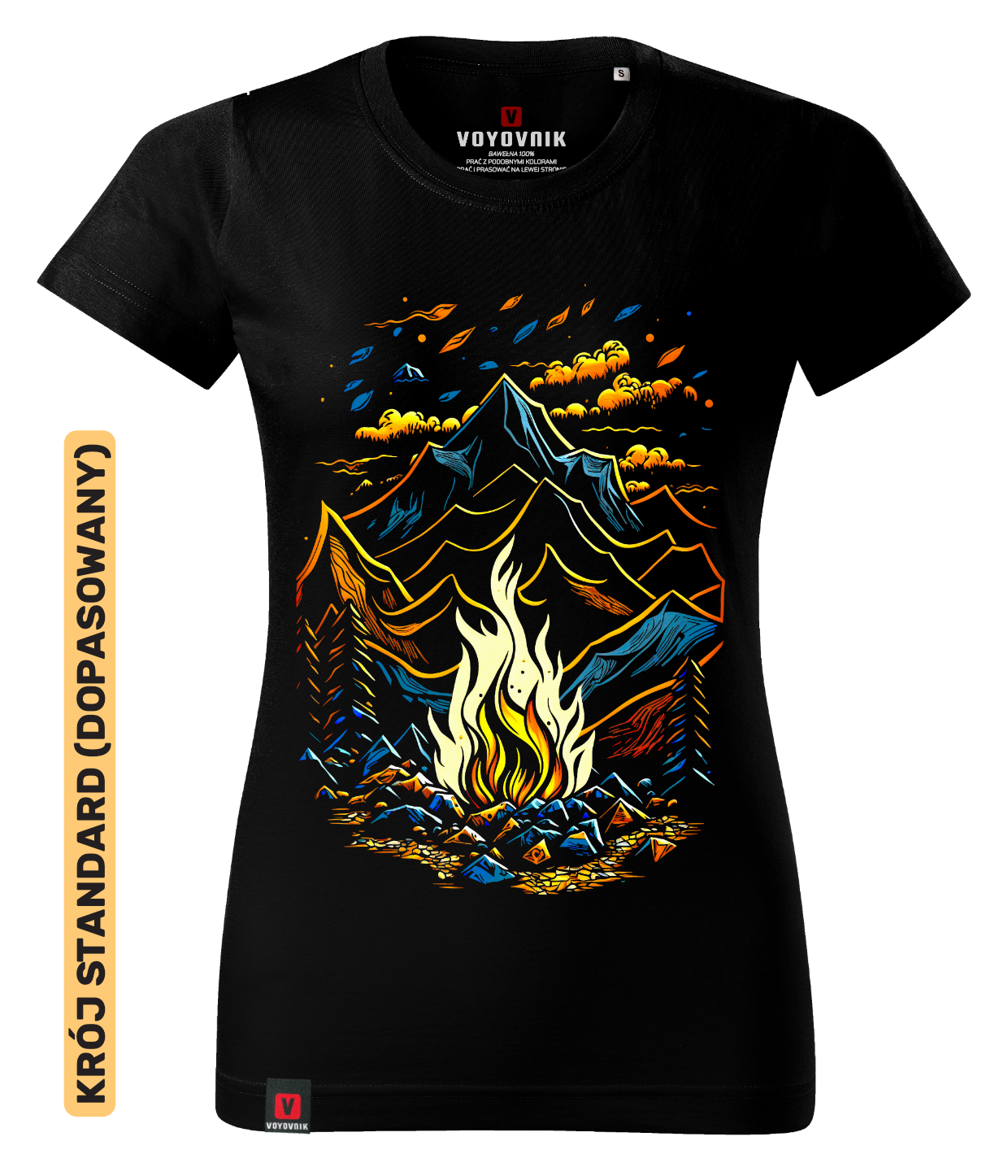 Koszulka damska standard VOYOVNIK Magic Campfire czarna