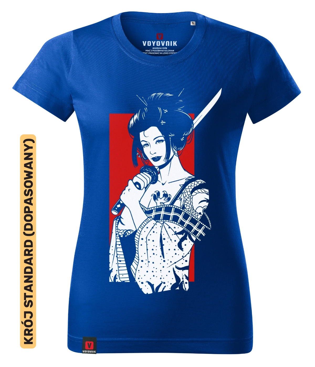 Koszulka damska standard VOYOVNIK Geisha Sword Master niebieski