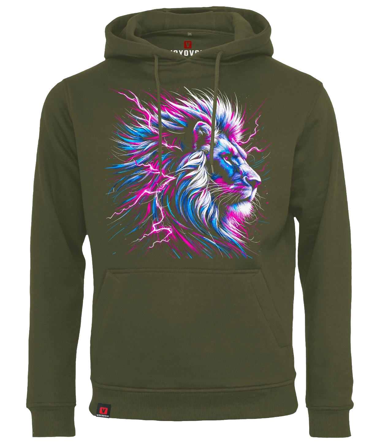 Bluza męska z kapturem VOYOVNIK Neon Lion olive