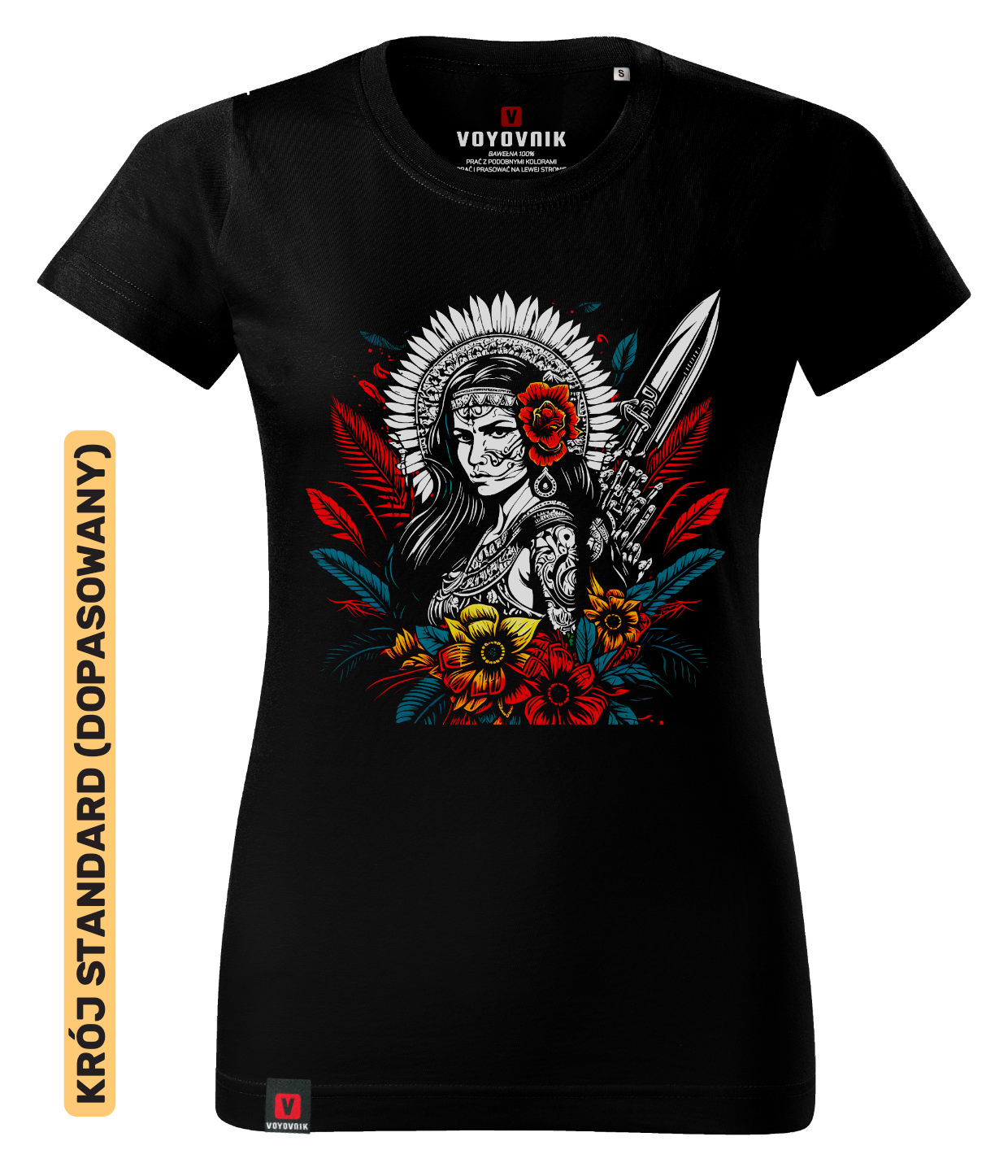 Koszulka damska standard VOYOVNIK Wildflower Cheyenne czarna