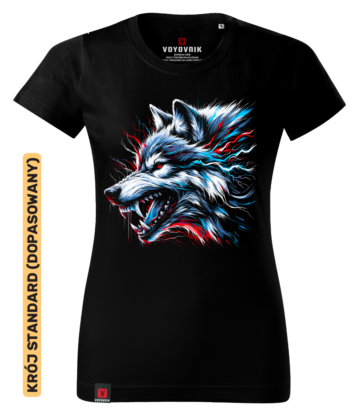 Koszulka damska standard VOYOVNIK Lone Wolf czarna