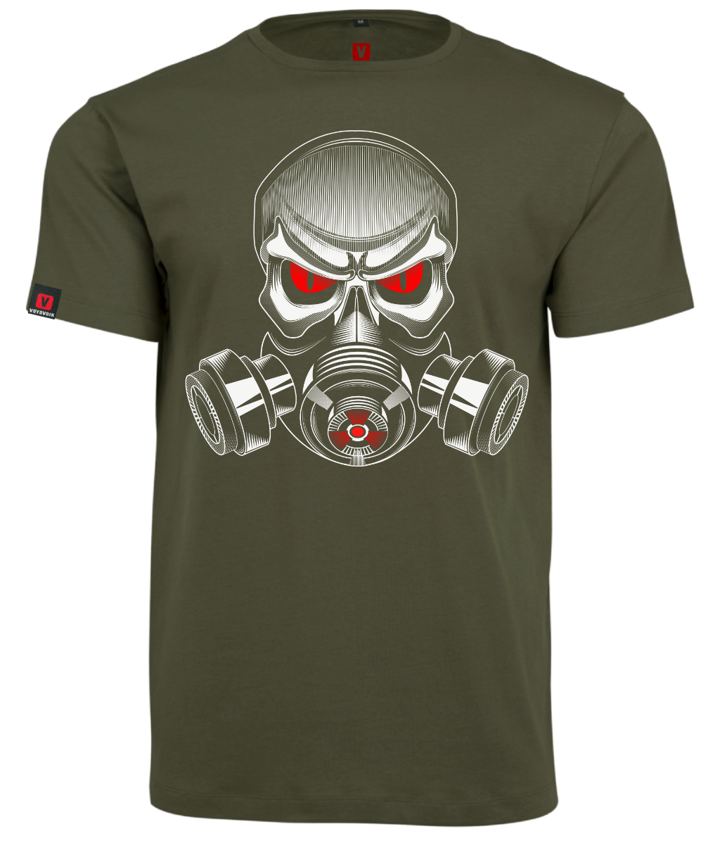 Koszulka męska VOYOVNIK Skull Gas Mask olive