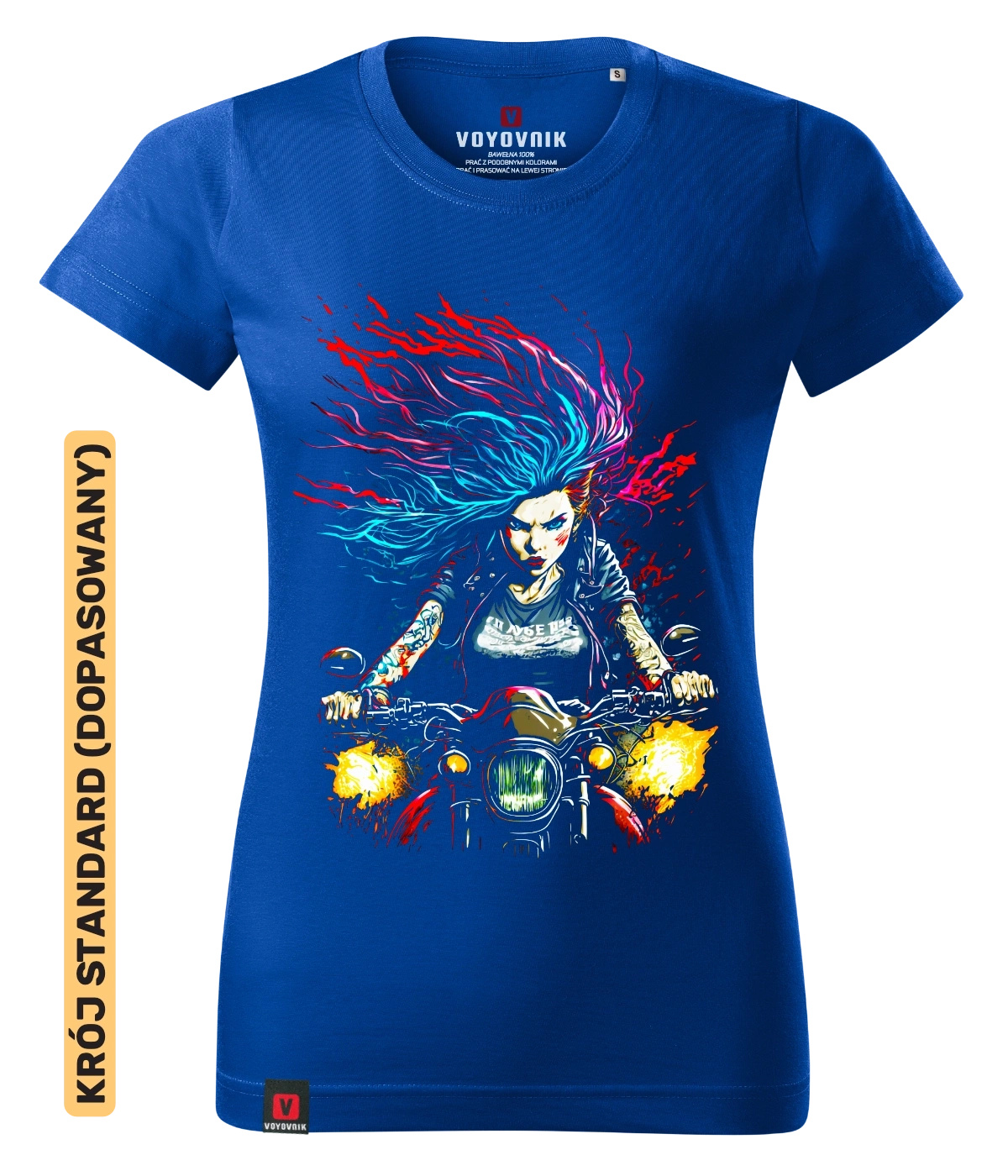 Koszulka damska standard VOYOVNIK Longhaired Biker niebieski