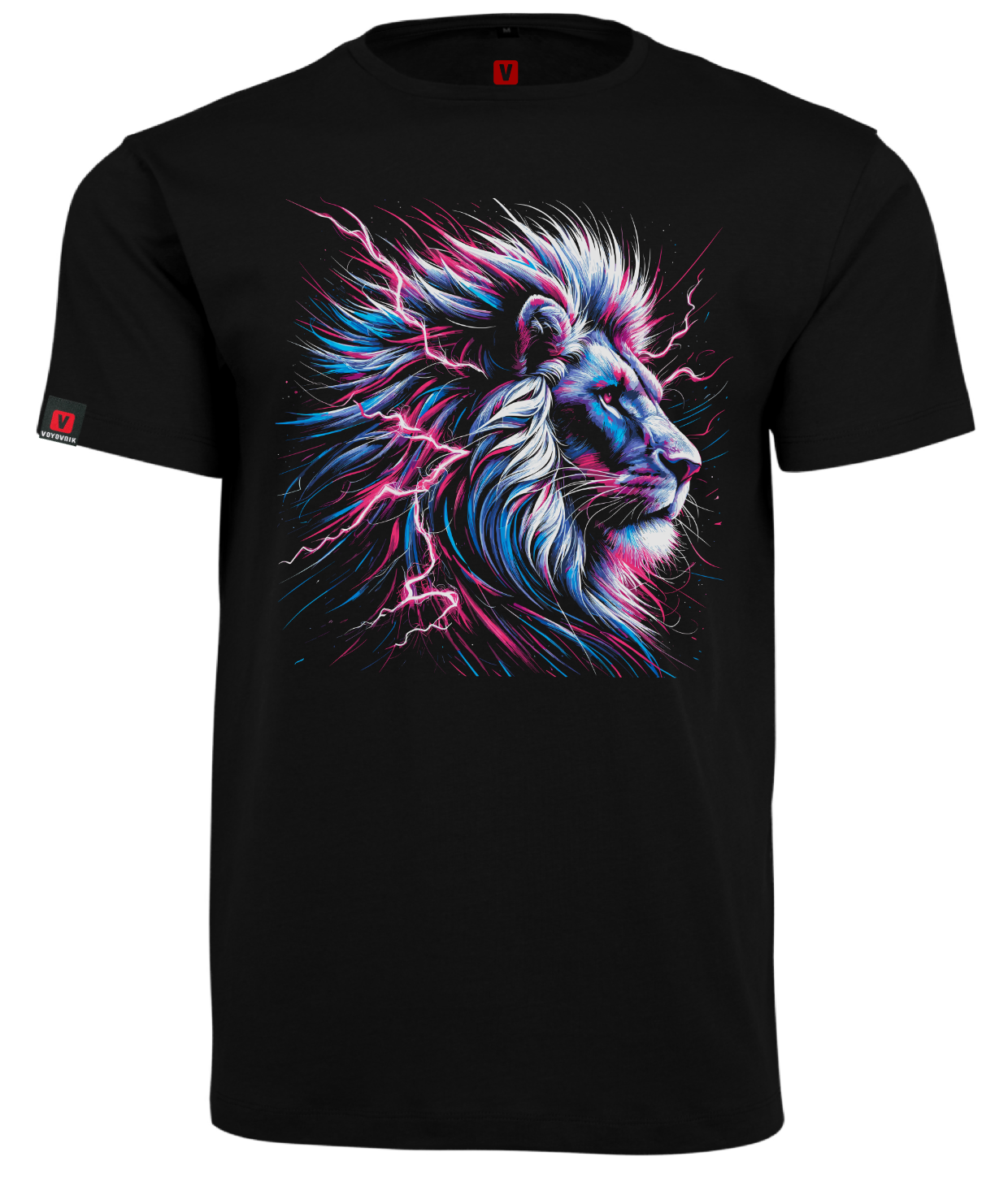 Koszulka męska VOYOVNIK Neon Lion czarna