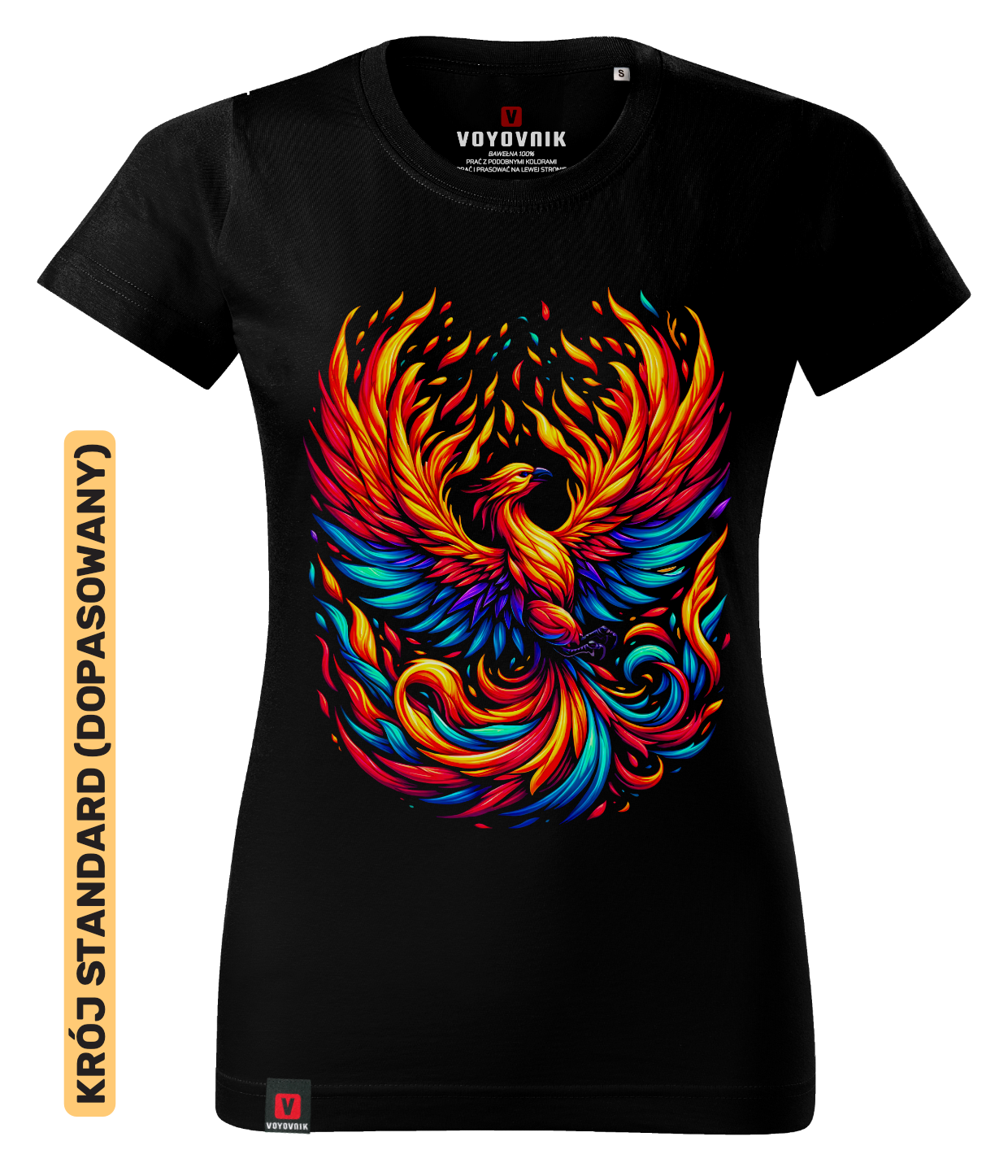 Koszulka damska standard VOYOVNIK Rising Phoenix czarna