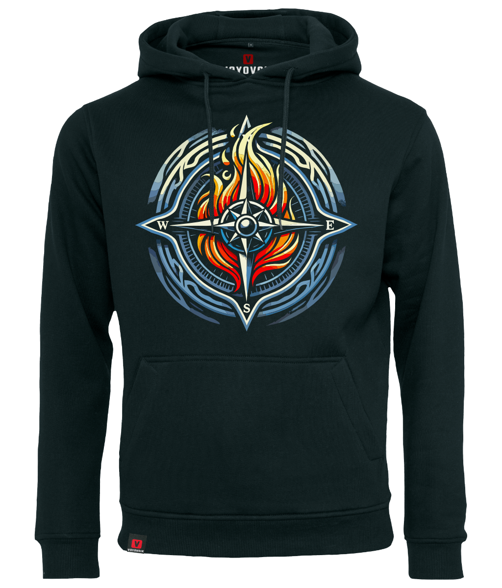 Bluza męska z kapturem VOYOVNIK Fire Compass czarna
