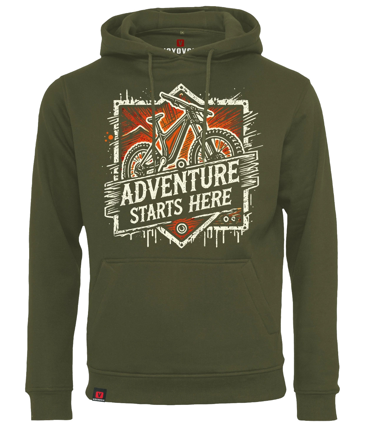 Bluza męska z kapturem VOYOVNIK Adventure Starts Here olive