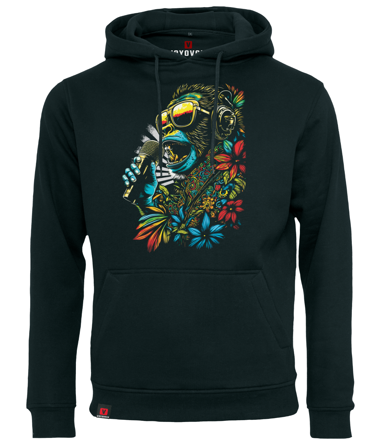 Bluza męska z kapturem VOYOVNIK Melodic Monkey czarna