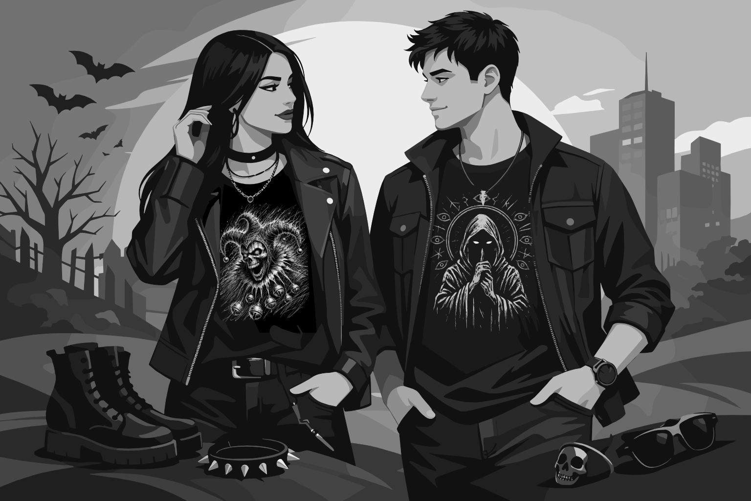 Koszulki z mrocznym nadrukiem - jak je nosić