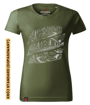 Koszulka damska standard VOYOVNIK "MTB Flow (mono)" - khaki