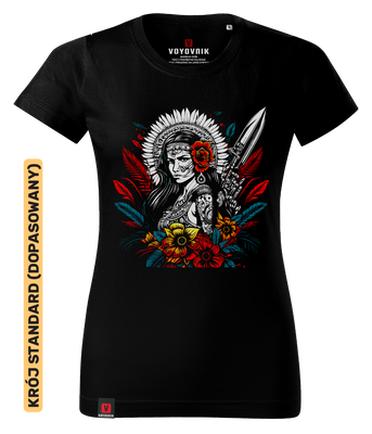 Koszulka damska standard VOYOVNIK "Wildflower Cheyenne" - czarna