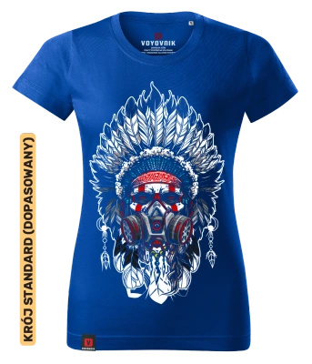 Koszulka damska standard VOYOVNIK "Indian Chief" - niebieska