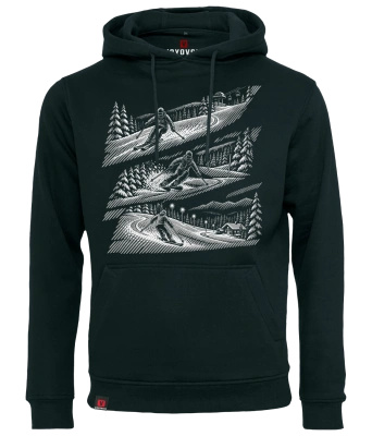 Bluza męska z kapturem VOYOVNIK "Winter Journey (mono)" - czarna