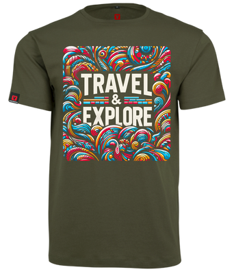 Koszulka męska VOYOVNIK "Travel & Explore" - olive