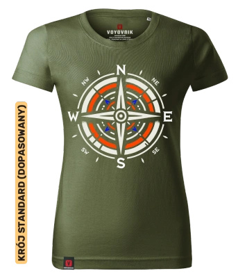 Koszulka damska standard VOYOVNIK "Direction Point" - khaki
