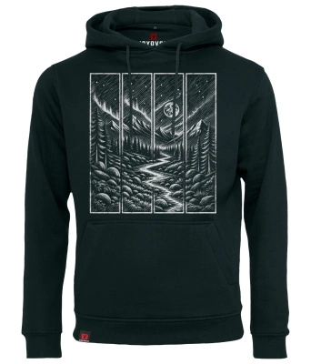 Bluza męska z kapturem VOYOVNIK "Moonlit Passage (mono)" - czarna