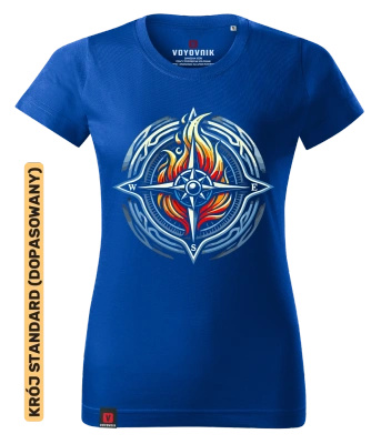 Koszulka damska standard VOYOVNIK "Fire Compass" - niebieska