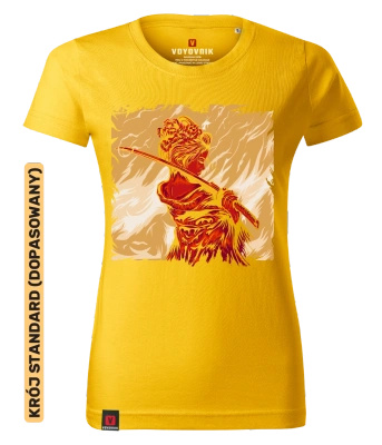 Koszulka damska standard VOYOVNIK "Samurai on Fire" - żółta