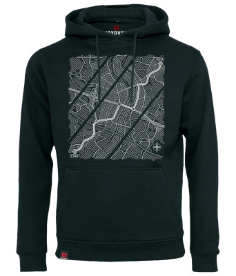 Bluza męska z kapturem VOYOVNIK "Urban Wayfinder (mono)" - czarna