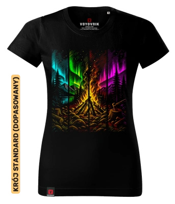 Koszulka damska standard VOYOVNIK "Fireside Escape" - czarna