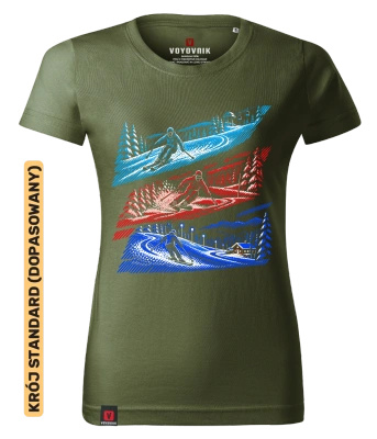 Koszulka damska standard VOYOVNIK "Winter Journey" - khaki