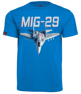 Koszulka męska VOYOVNIK MiG-29 Siły Powietrzne RP - niebieska