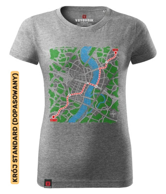 Koszulka damska standard VOYOVNIK "Urban Wayfinder" - szary melanż