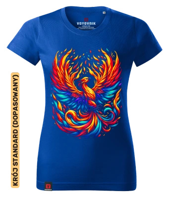 Koszulka damska standard VOYOVNIK "Rising Phoenix" - niebieska