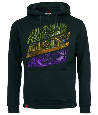 Bluza męska z kapturem VOYOVNIK "MTB Flow" - czarna