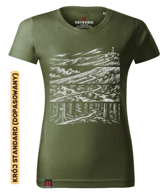 Koszulka damska standard VOYOVNIK "Beyond The Ridge (mono)" - khaki