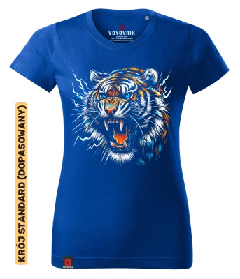 Koszulka damska standard VOYOVNIK "Thunder Tiger" - niebieska